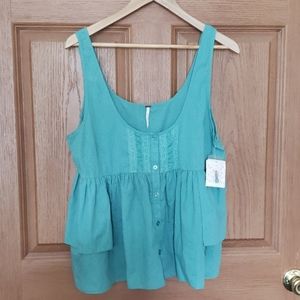 Free People Dark Aqua Tank Top